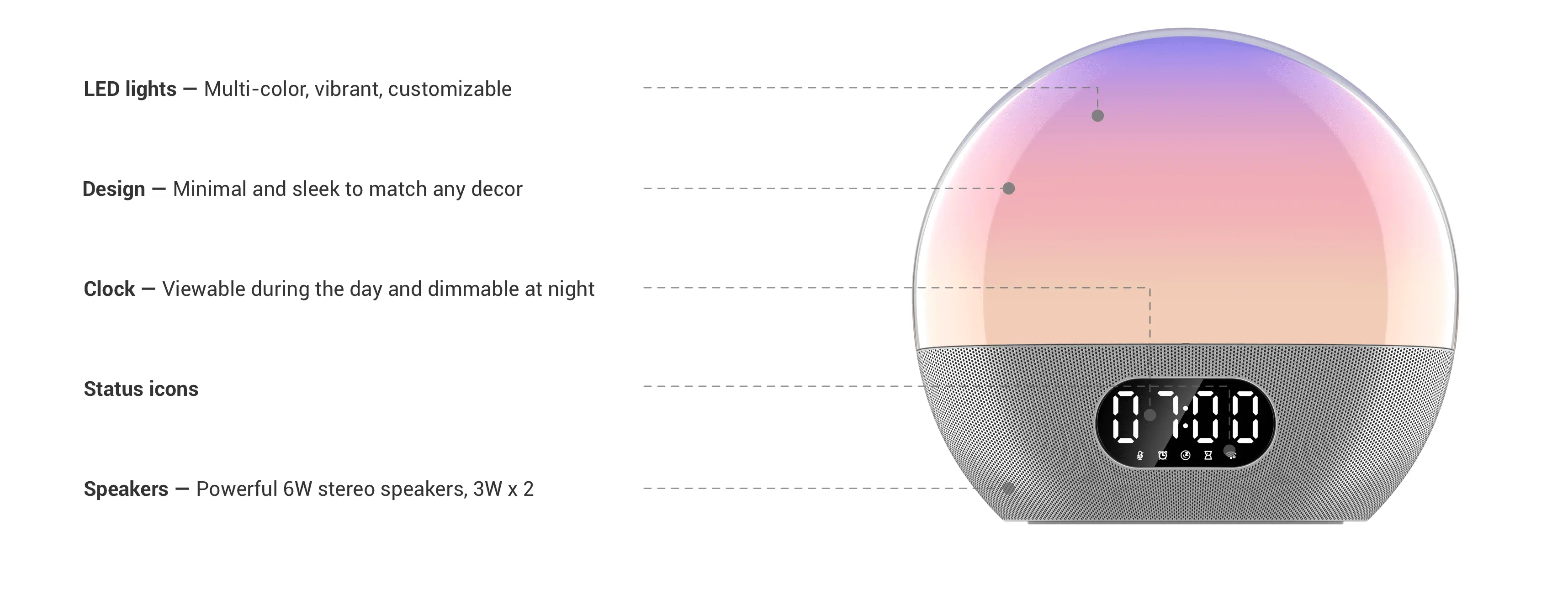 WiiM Wake-up Light front view